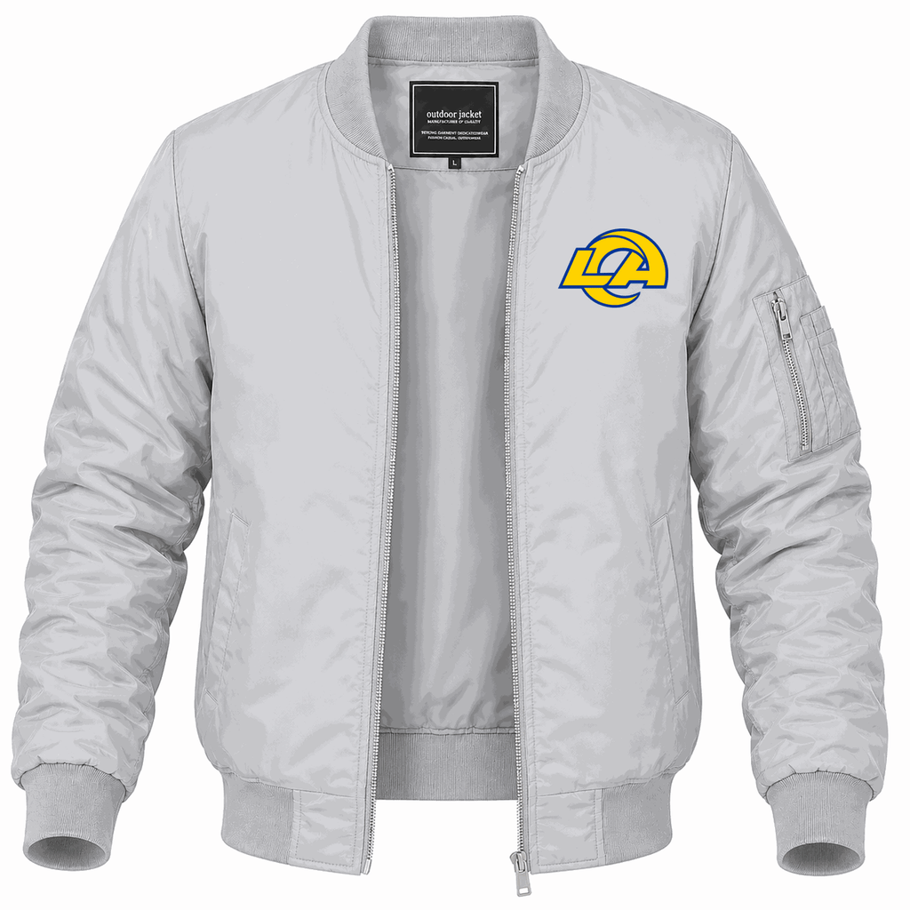Men's Los Angeles Rams Lightweight Bomber Jacket - Gray