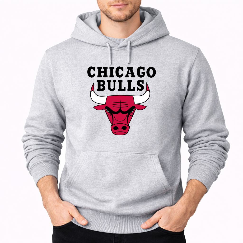 Men's Chicago bulls black Pullover Hoodie - Gray