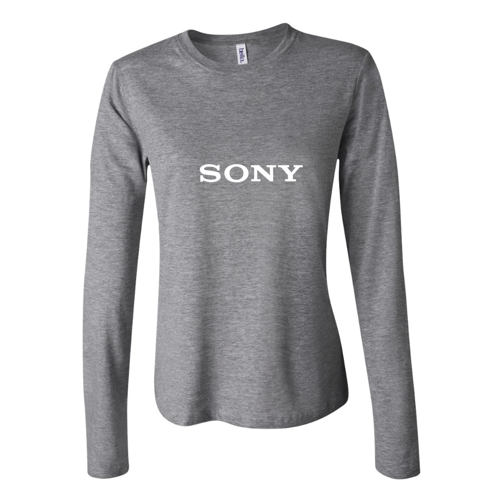 Women's Sony White Long Sleeve T-Shirt - Gray