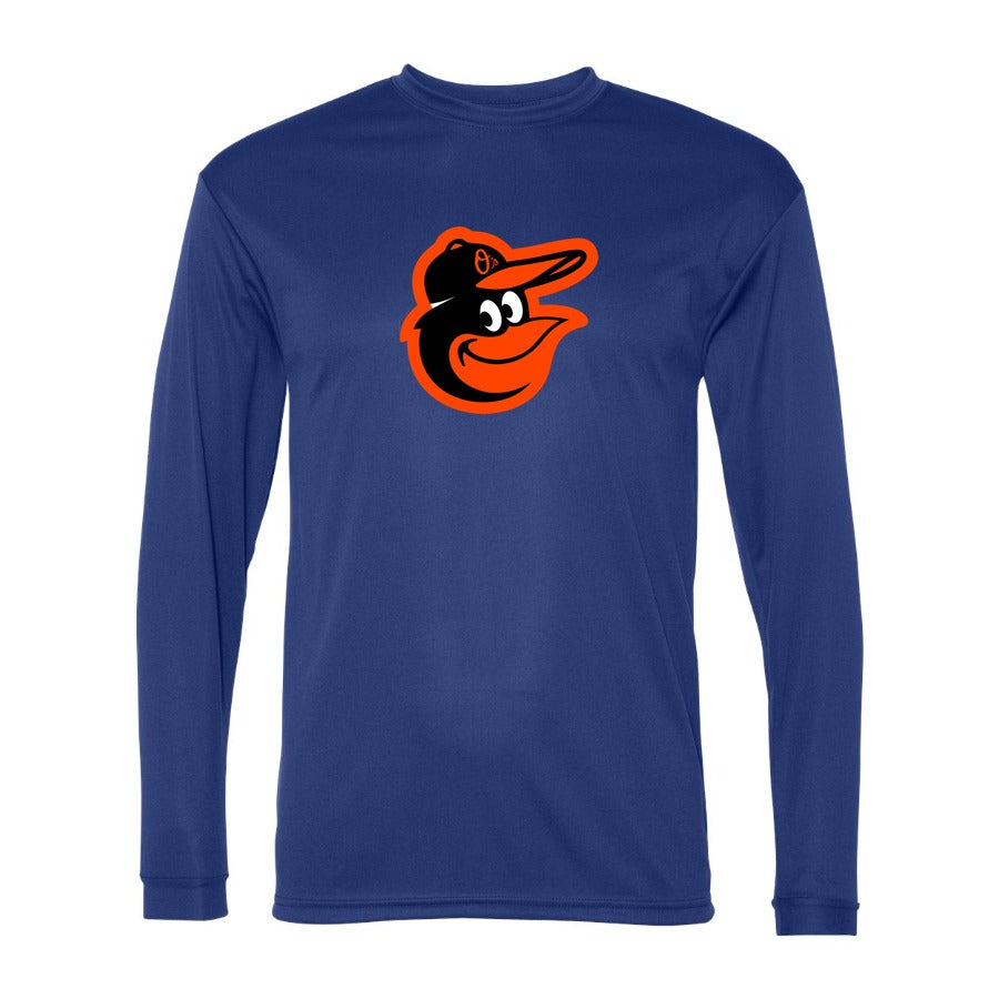 Men's Baltimore Orioles Polyester Long Sleeve T-Shirt - Blue