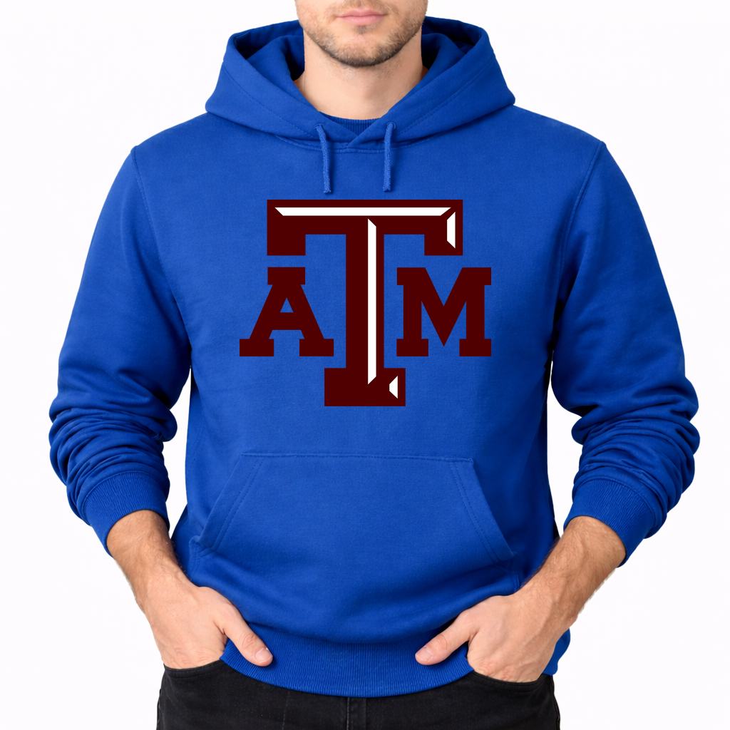 Men's texas-am-university--png-Transparent Pullover Hoodie - Blue