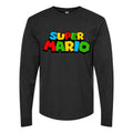Men's Super Mario Long sleeves Cotton Blend T-Shirt - Black