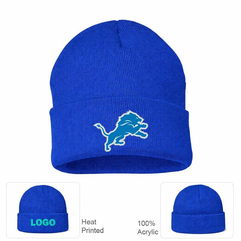 Detroit Lions Royal Blue Beanie Hat