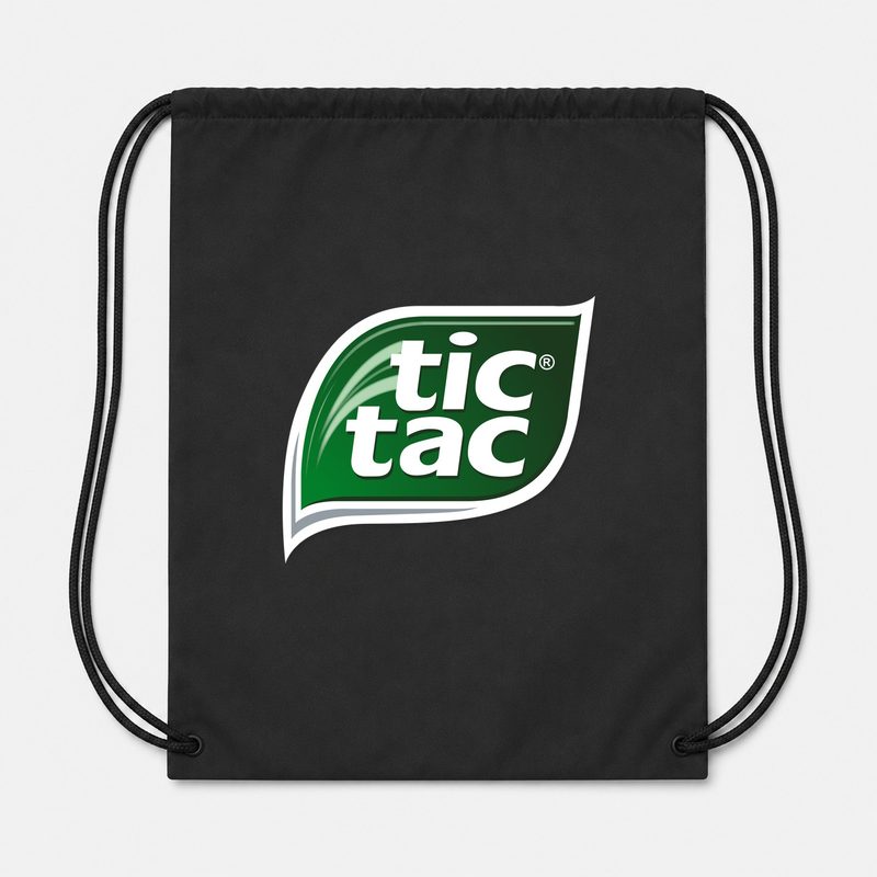 Tic Tac PNG1 Drawstring Bag - Black