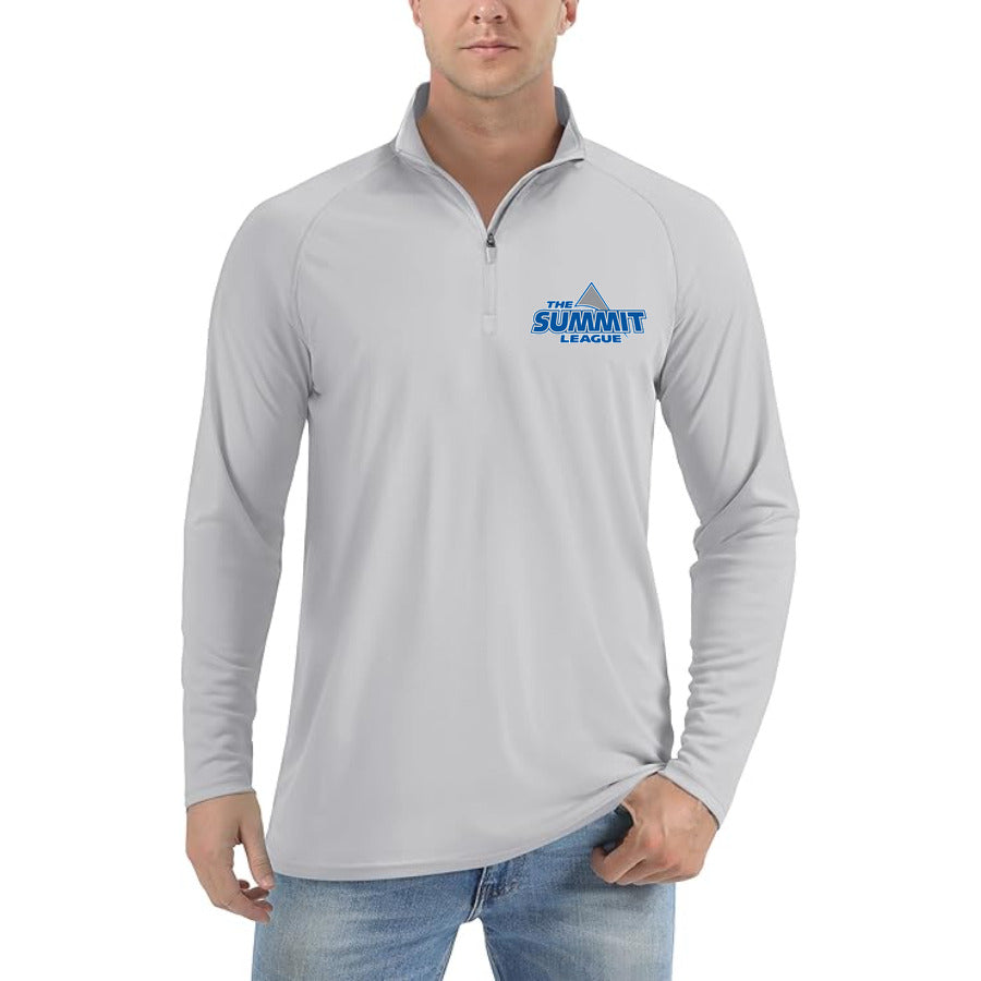 The Summit League Logo quarter-zip athletic shirt in Light Gray
