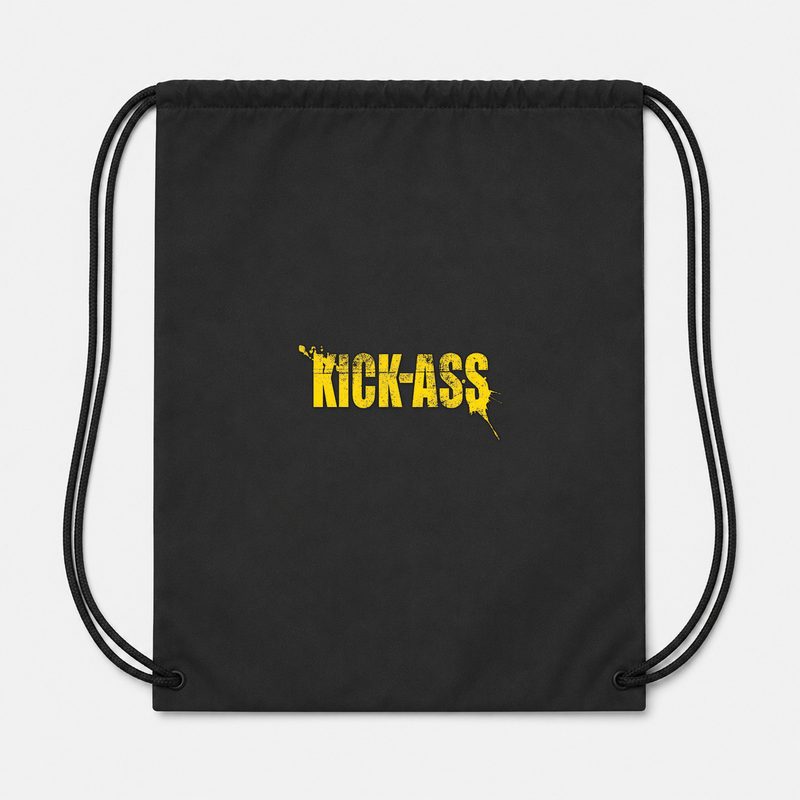 20822 3 Kick Ass Picture Drawstring Bag - Black