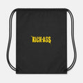 20822 3 Kick Ass Picture Drawstring Bag - Black