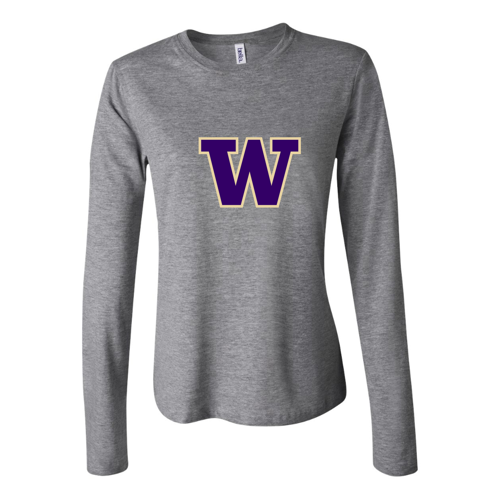 Women's Washington Huskies Long Sleeve T-Shirt - Gray
