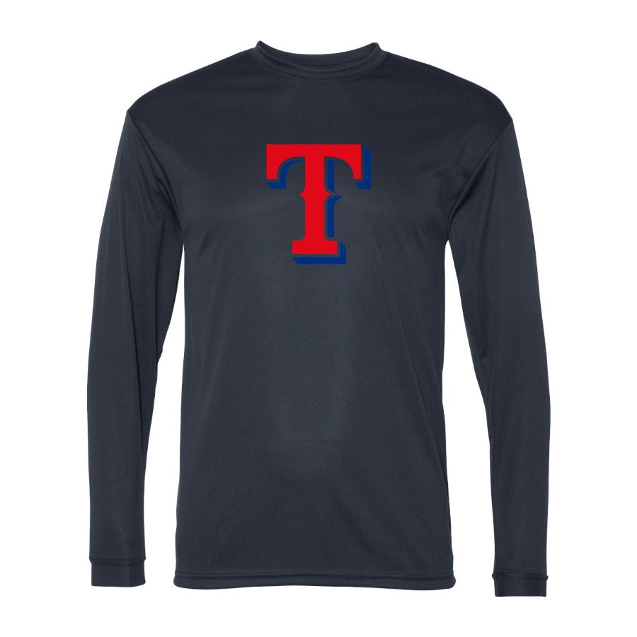 Men's Texas Rangers Polyester Long Sleeve T-Shirt - Navy