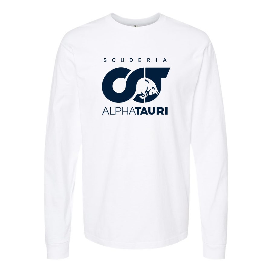 Men's Scuderia AlphaTauri Long sleeves Cotton Blend T-Shirt - White