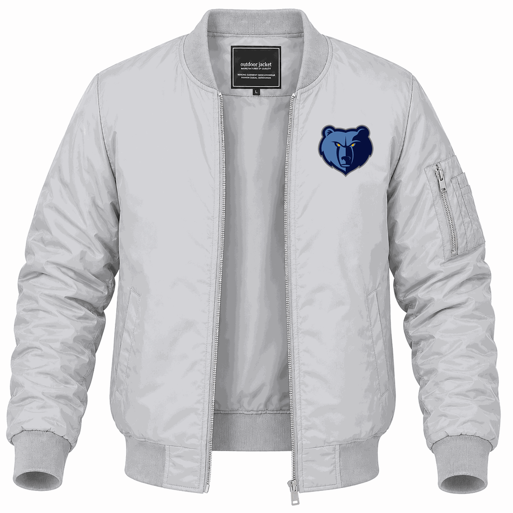 Men's Memphis Grizzlies Lightweight Bomber Jacket - Gray