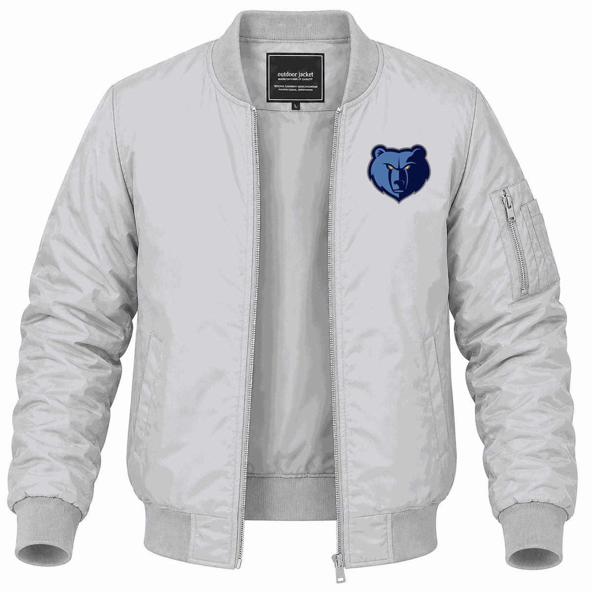 Men's Memphis Grizzlies Lightweight Bomber Jacket - Gray