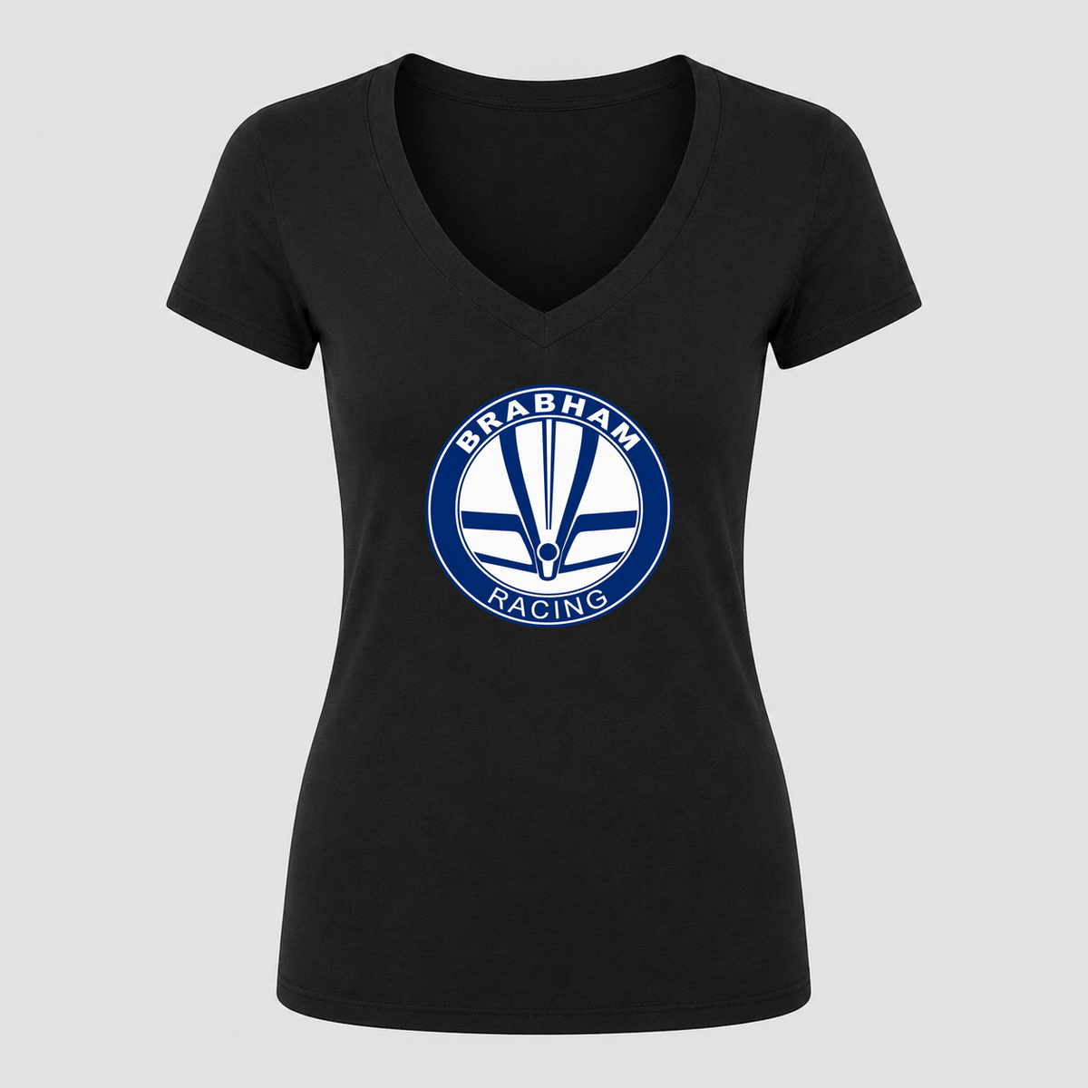 Women's Brabham Racing V Neck T-Shirt in black