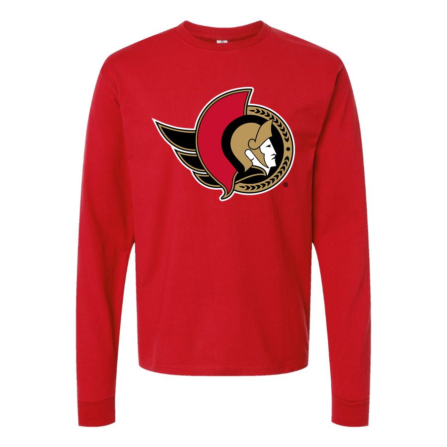 Men's Ottawa Senators Long sleeves Cotton Blend T-Shirt - Red