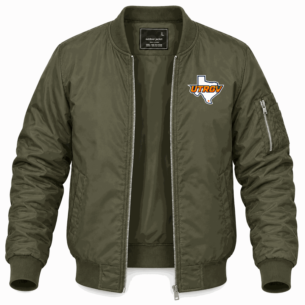 Men's UTRGV Vaqueros Logo Lightweight Bomber Jacket - Army Green