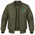 Men's Oakland Athletics Lightweight Bomber Jacket - Army Green