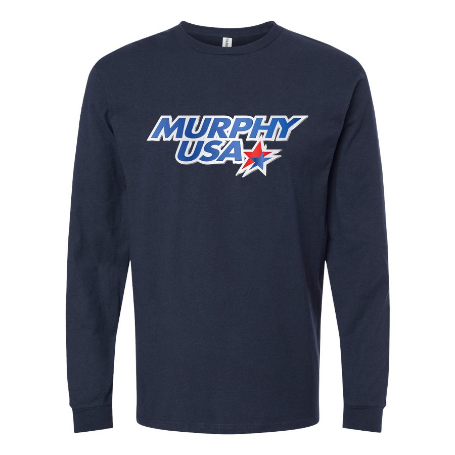 Men's Murphy-USA-Logo Long sleeves Cotton Blend T-Shirt - Navy