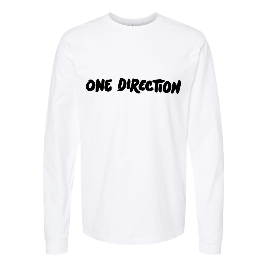 Men's One Direction Long sleeves Cotton Blend T-Shirt - White