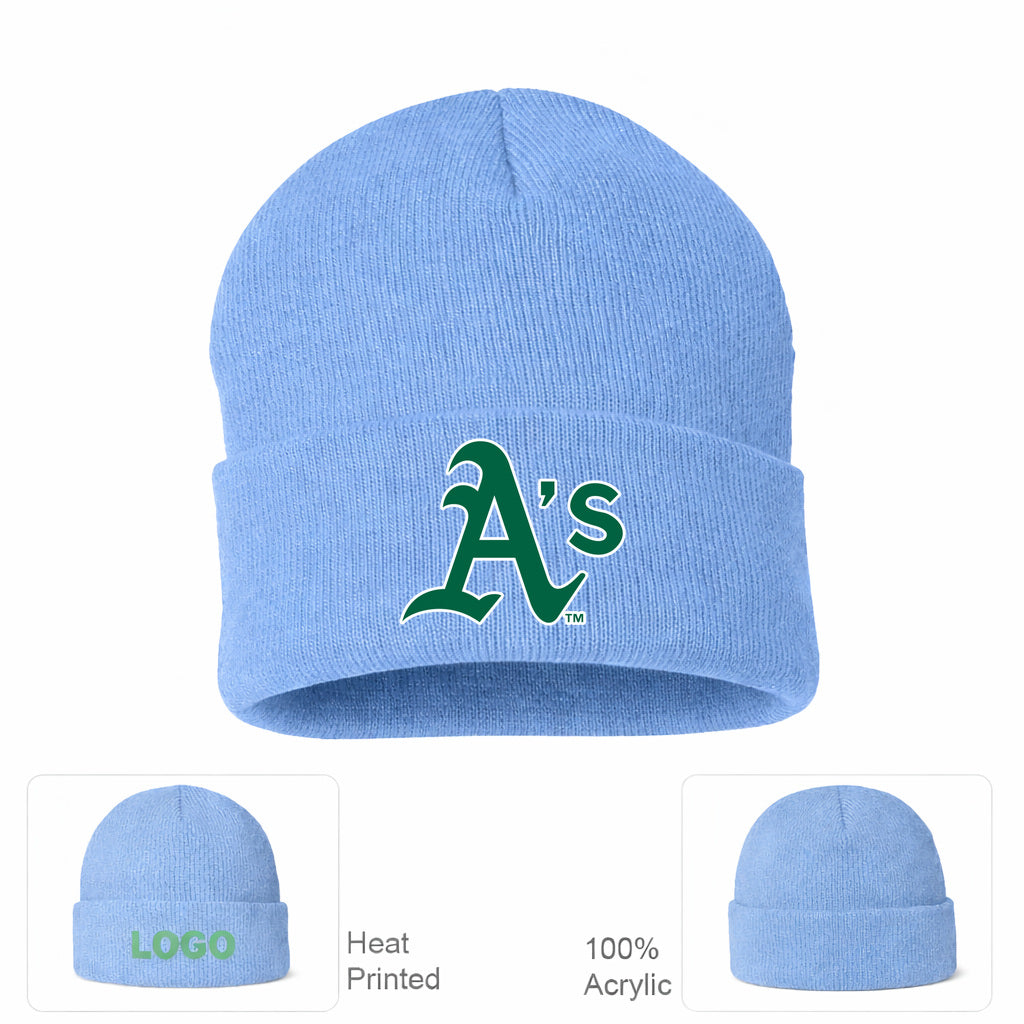 MLB Oakland Athletics Beanie Hat - Sky Blue