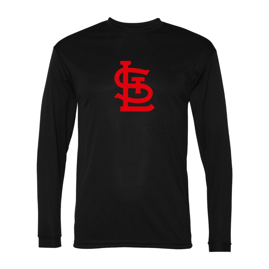 Men's St. Louis Cardinals Polyester Long Sleeve T-Shirt - Black