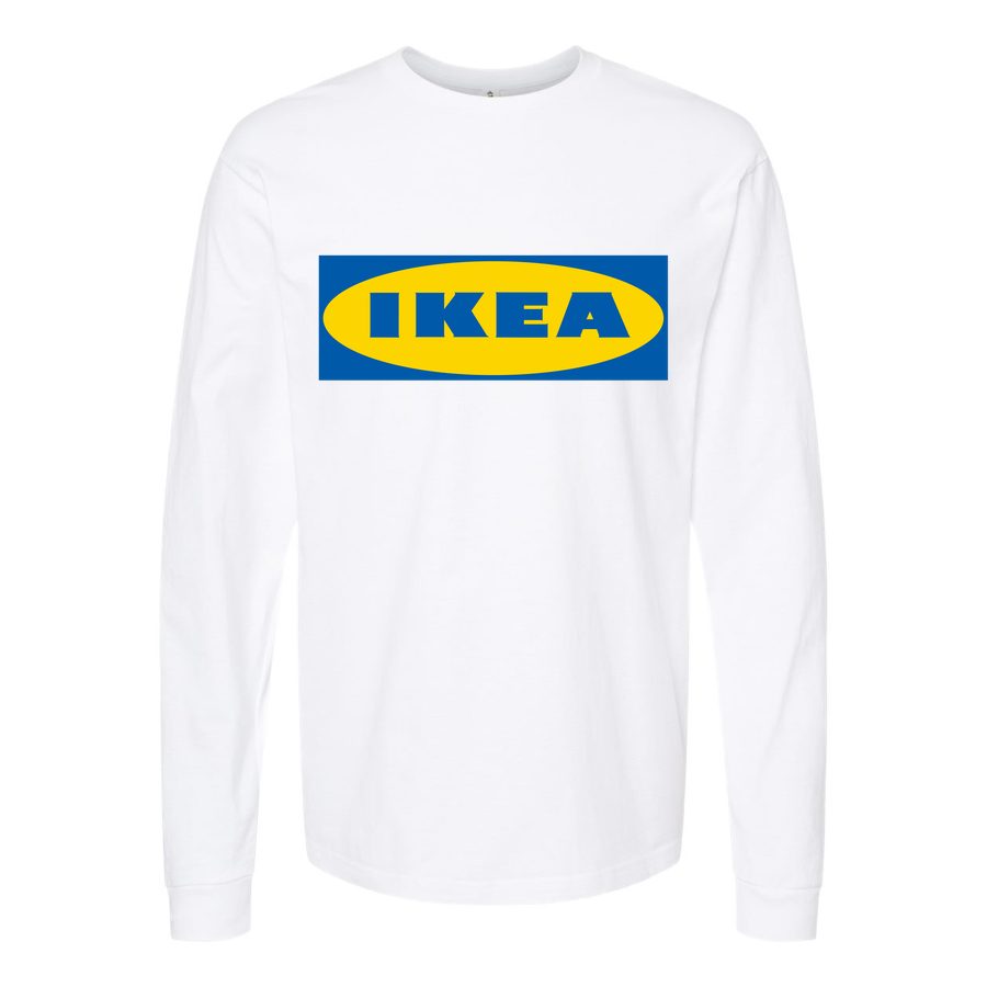 Men's IKEA-Logo-1024x640 Long sleeves Cotton Blend T-Shirt - White