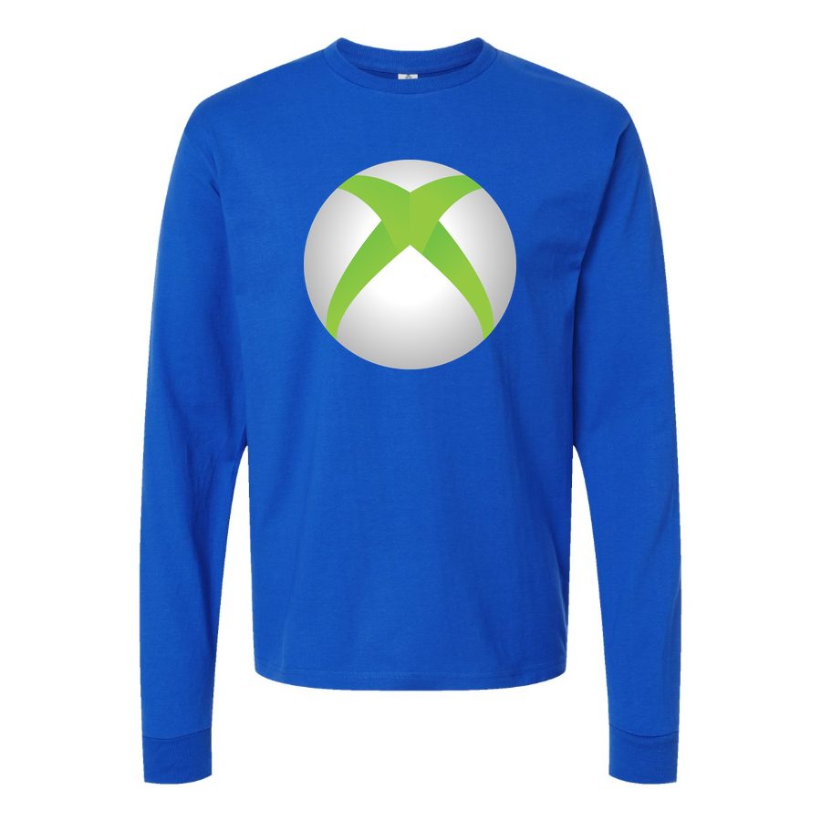 Men's Xbox Gaming Long sleeves Cotton Blend T-Shirt - Blue