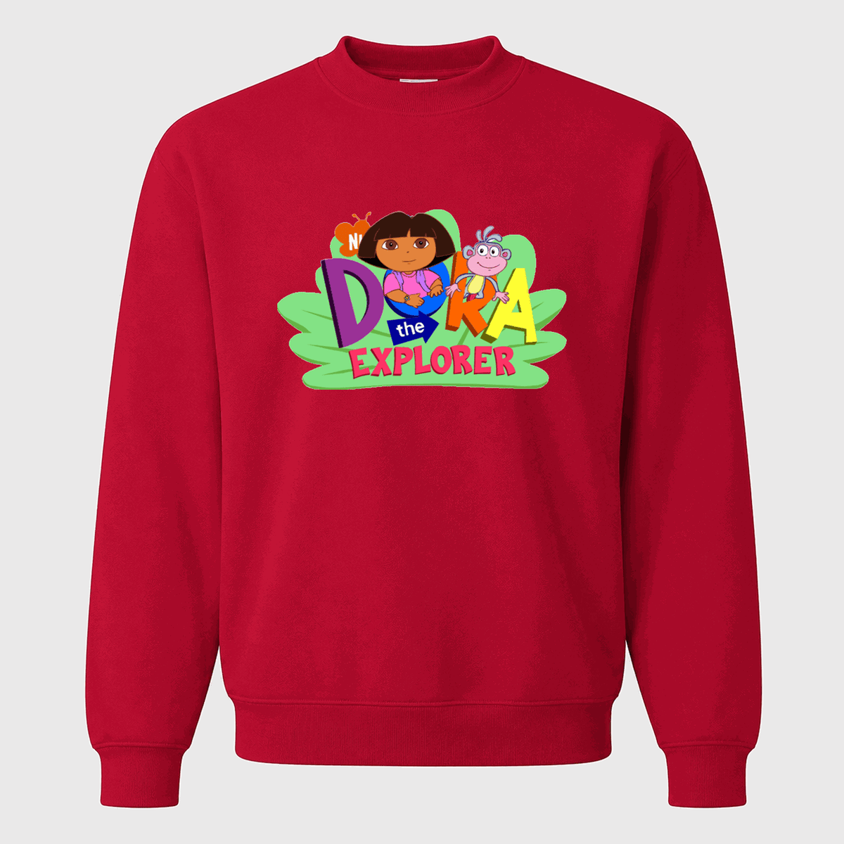 Men's Dora the Explorer Crewneck Sweatshirt - Red