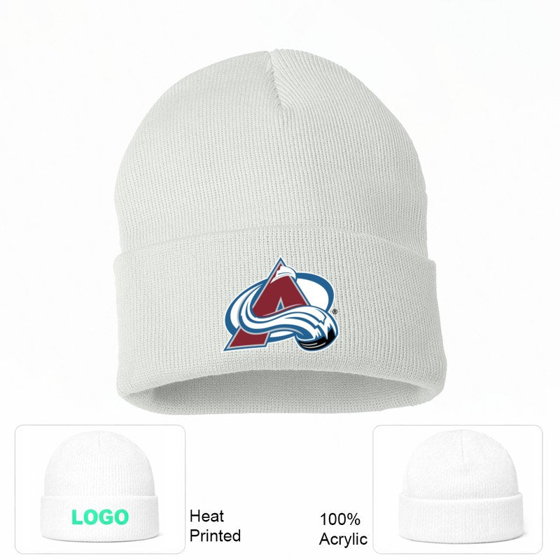 Colorado Avalanche White Beanie Hat