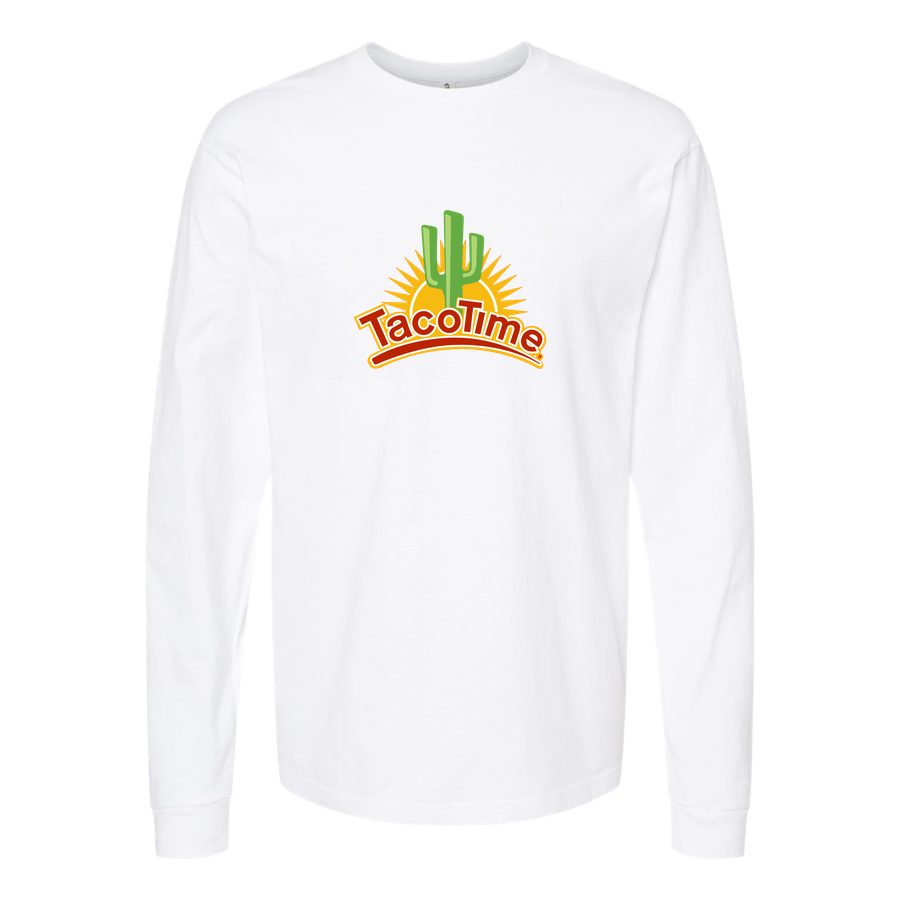 Men's Logo-TacoTime-1536x865 Long sleeves Cotton Blend T-Shirt - White