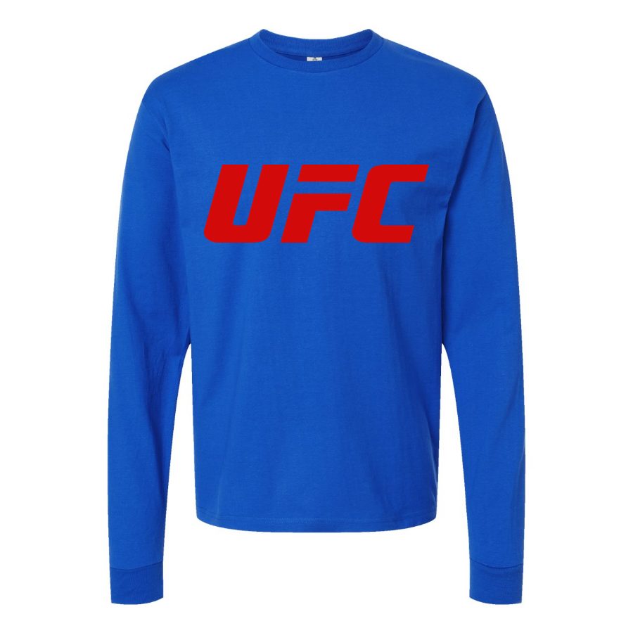 Men's UFC Logo Long sleeves Cotton Blend T-Shirt - Blue