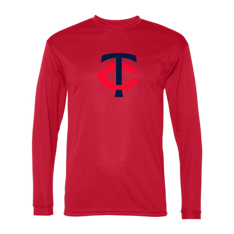 Men's Minnesota Twins Polyester Long Sleeve T-Shirt - Red