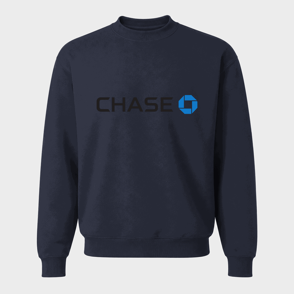 Men's Chase Black Logo Crewneck Sweatshirt - Navy