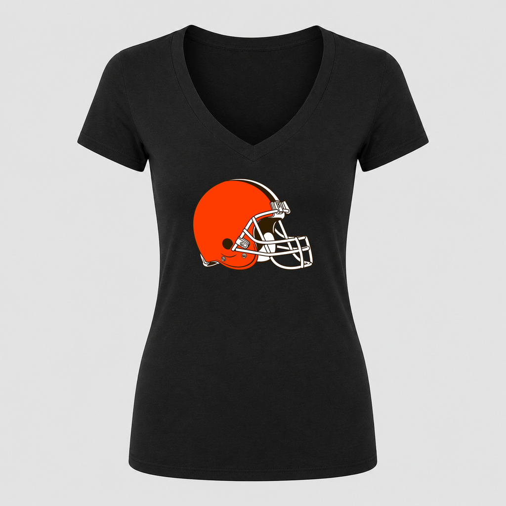 Women's Cleveland Browns V Neck T-Shirt in black