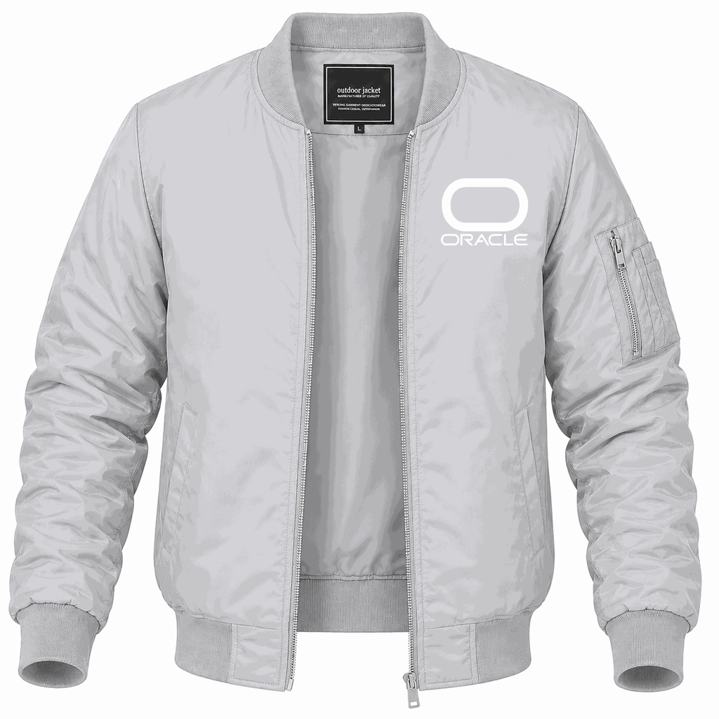 Men's Oracle White Lightweight Bomber Jacket - Gray