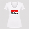 Women's Marlboro V Neck T-Shirt in white