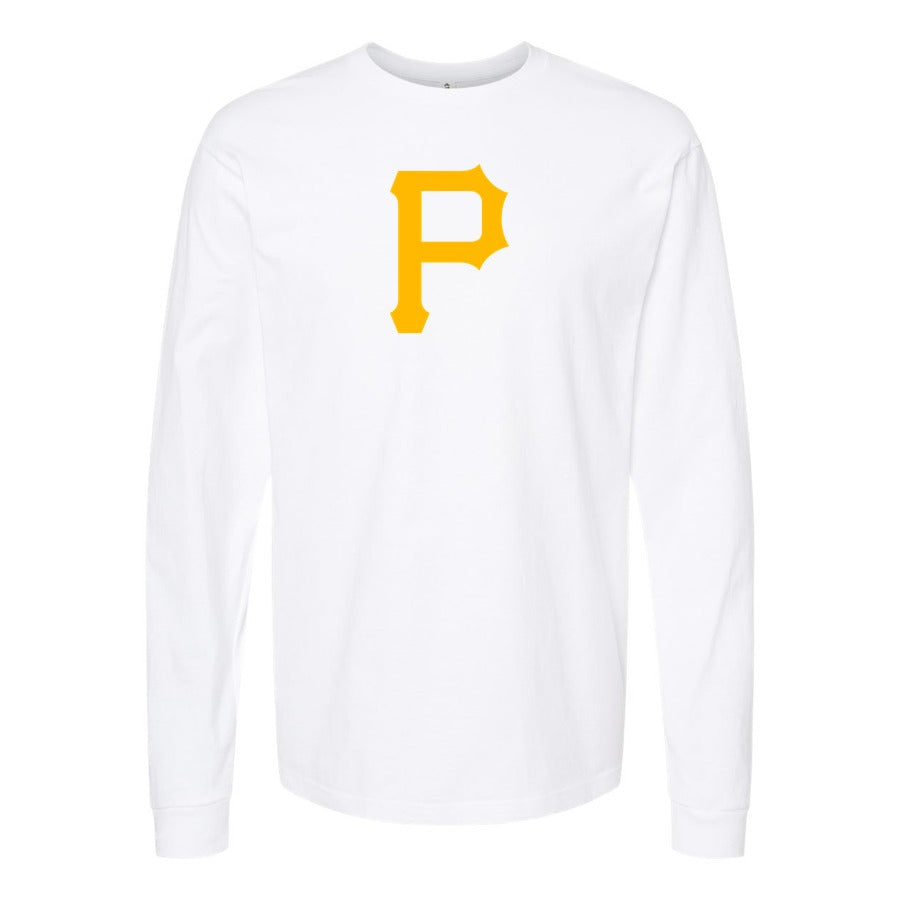 Men's Pittsburgh Pirates Long sleeves Cotton Blend T-Shirt - White