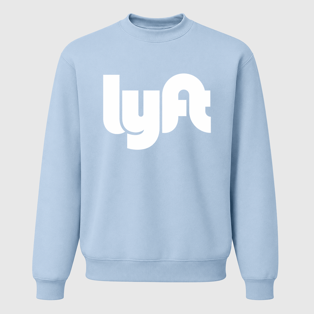 Men's Lyft White Logo Crewneck Sweatshirt - Sky Blue