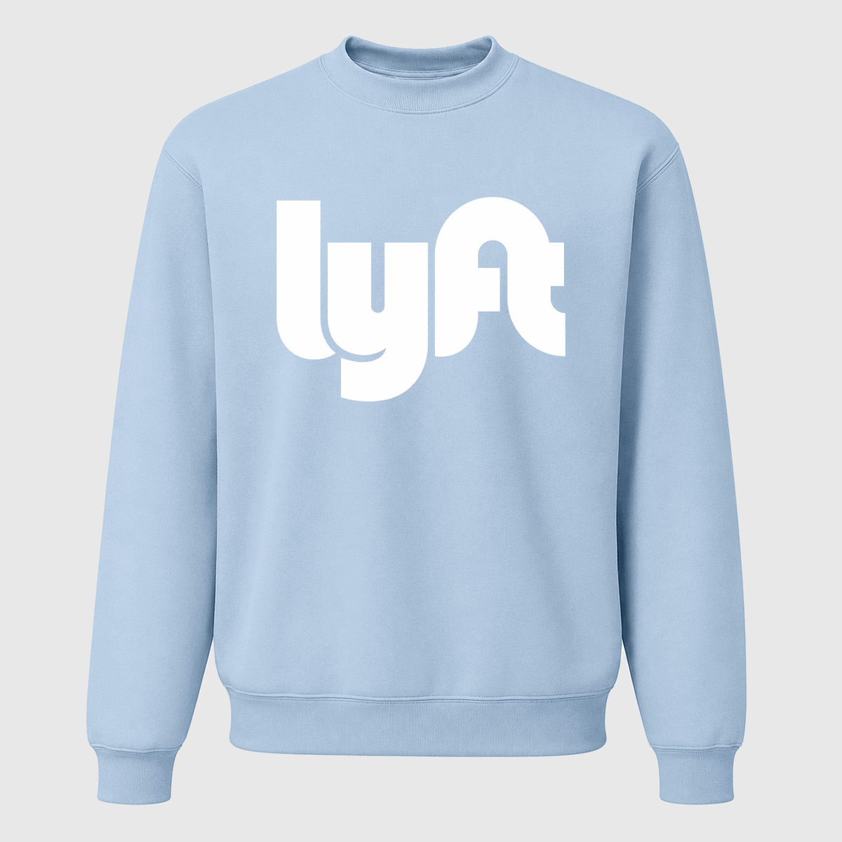 Men's Lyft White Logo Crewneck Sweatshirt - Sky Blue
