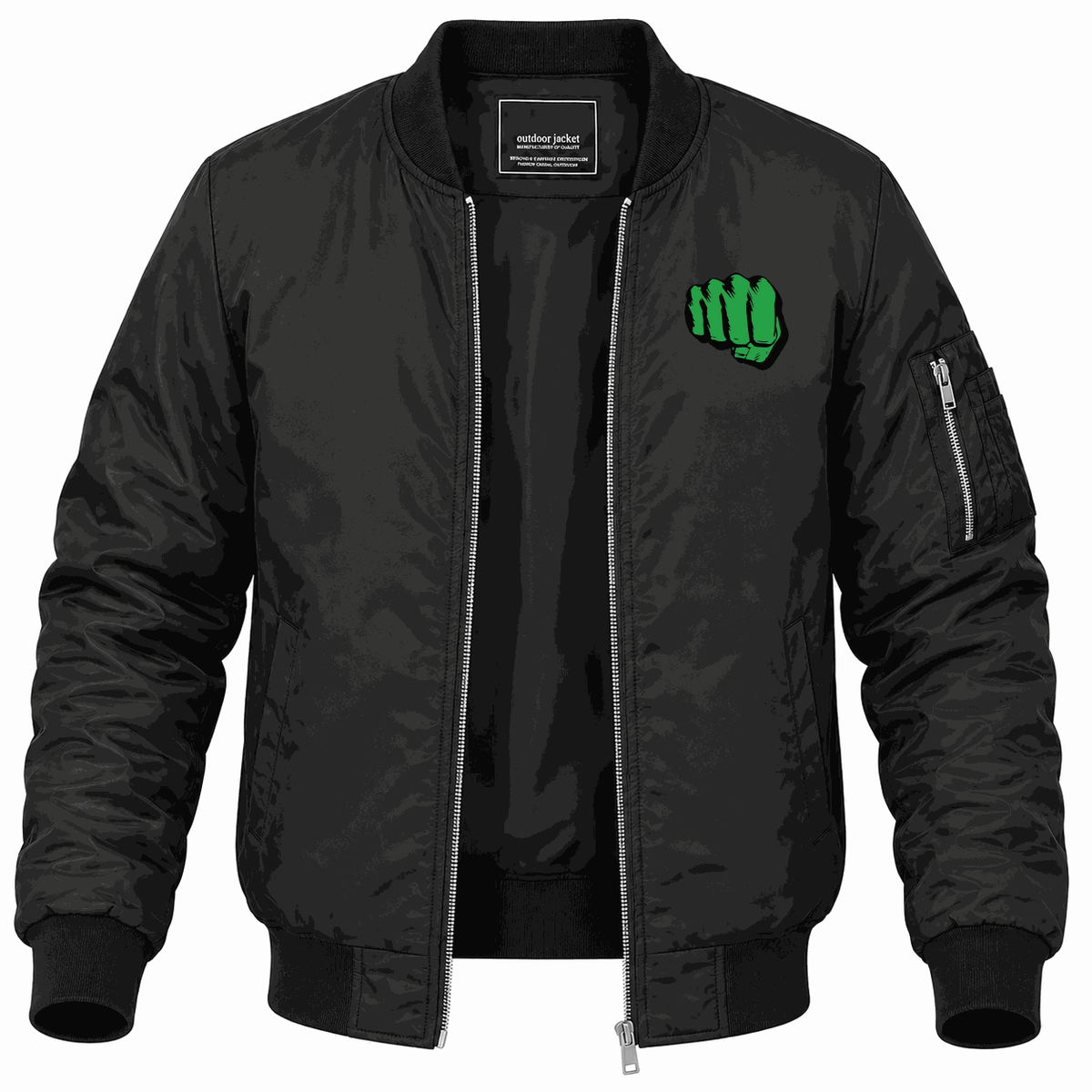 Men's Hulk Punch Lightweight Bomber Jacket - Black
