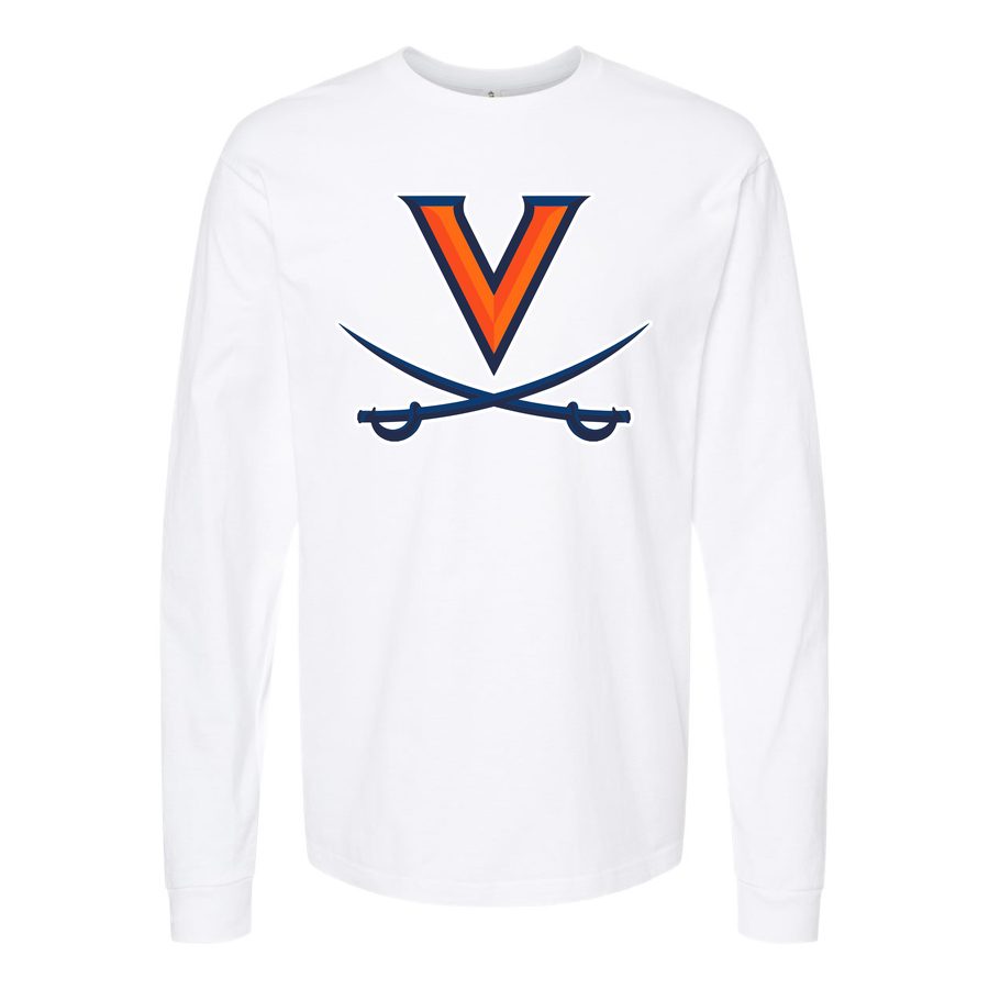 Men's Virginia Cavaliers Logo Long sleeves Cotton Blend T-Shirt - White