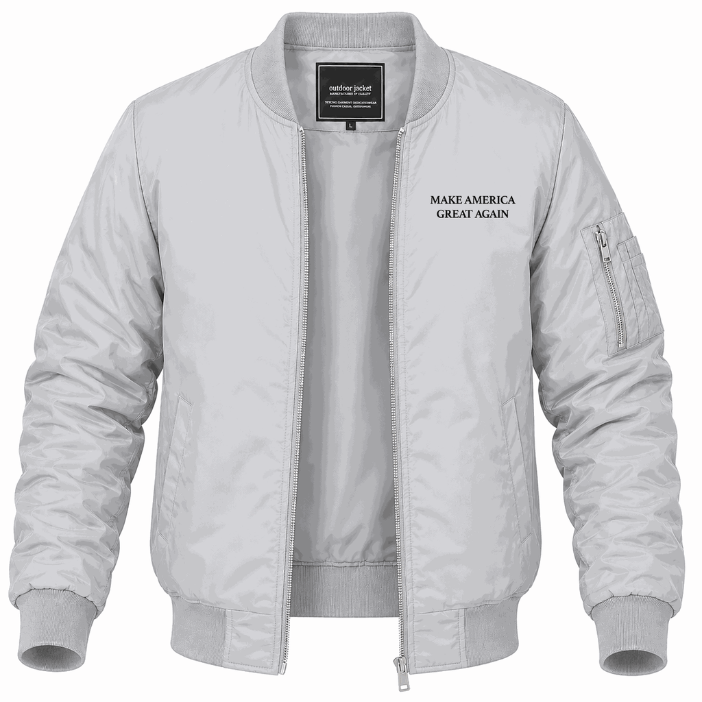 Men's Make America Great Again Lightweight Bomber Jacket - Gray