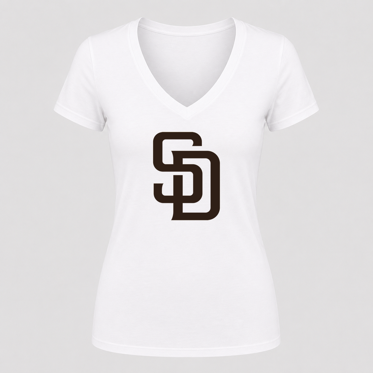 Women's San Diego Padres V Neck T-Shirt in white