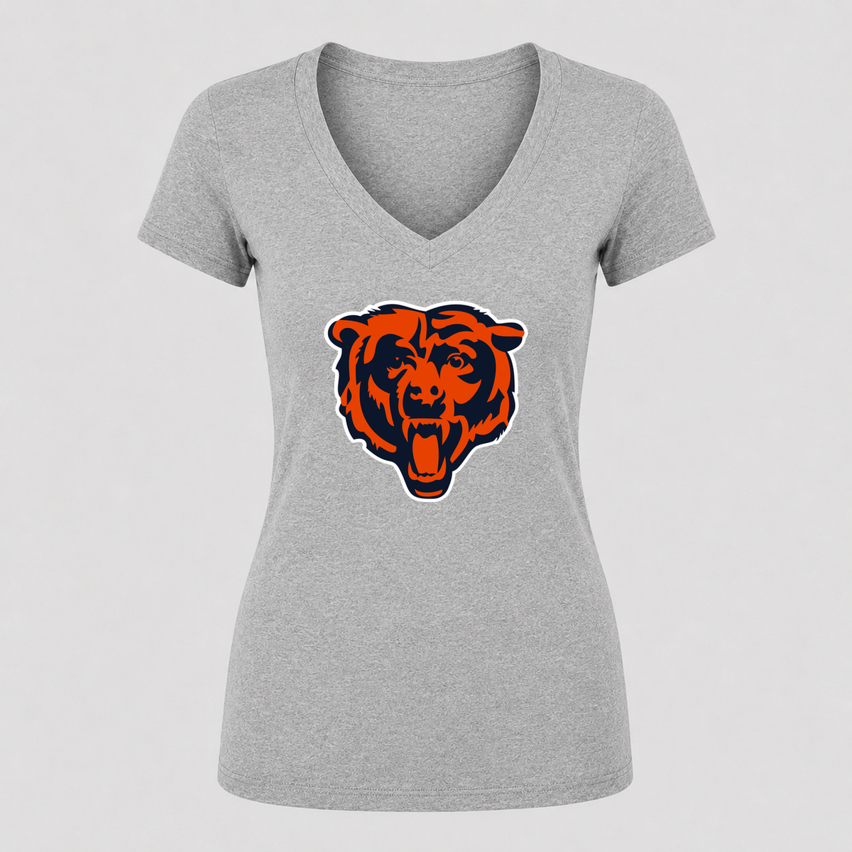 Women's Chicago Bears V Neck T-Shirt in gray