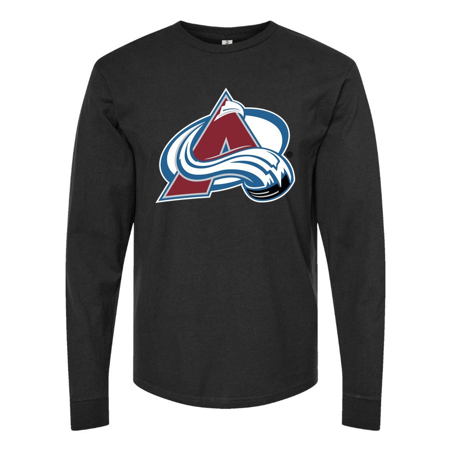 Men's Colorado Avalanche Long sleeves Cotton Blend T-Shirt - Black