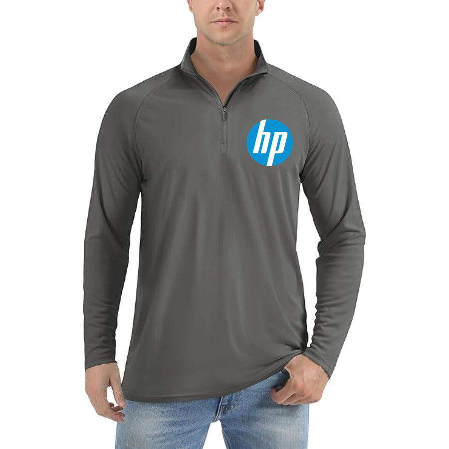 hp logo transparent free quarter-zip athletic shirt in Dark Gray
