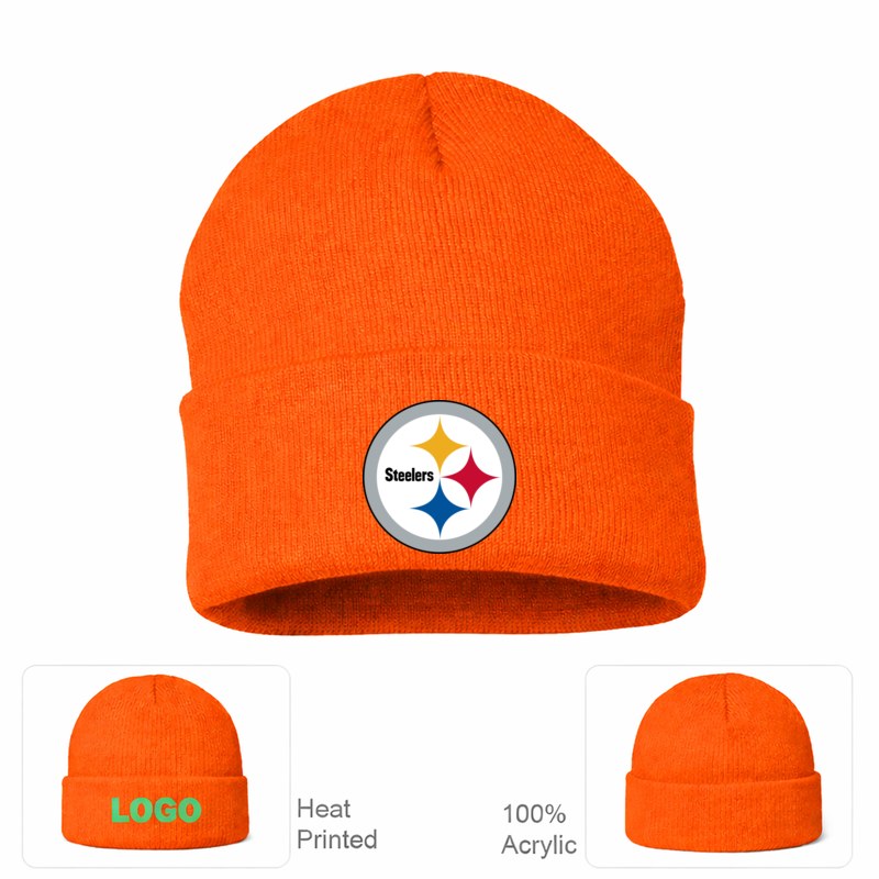 Pittsburgh Steelers Orange Beanie Hat