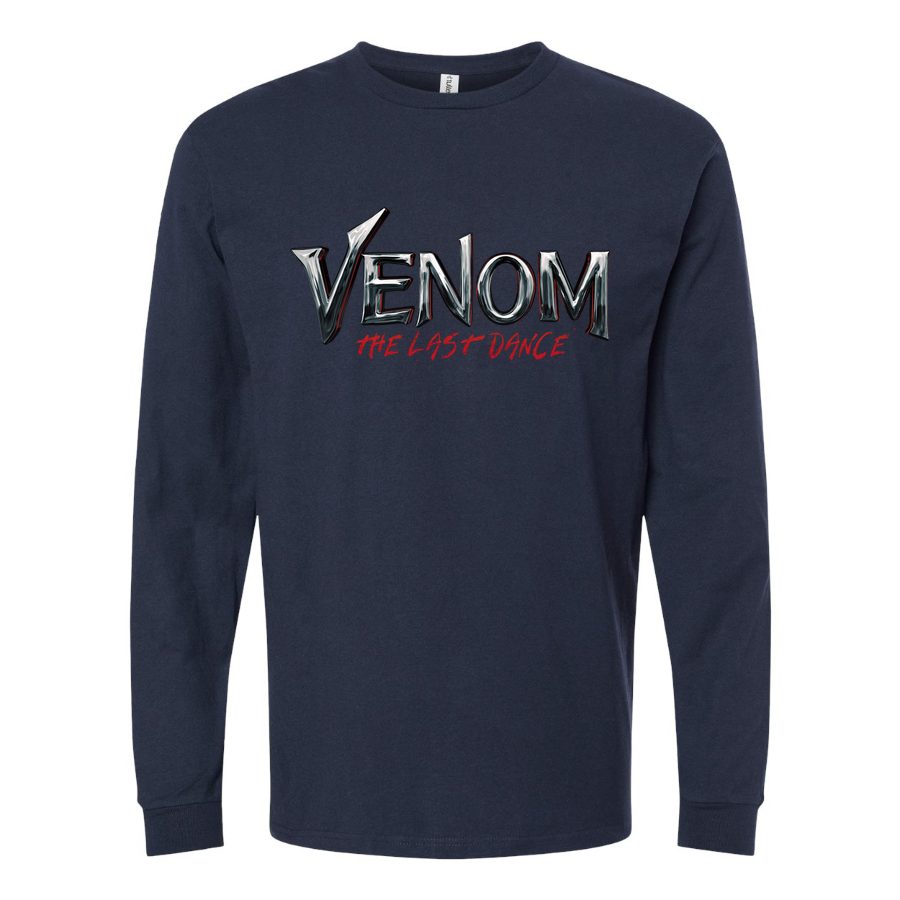 Men's Venom- The Last Dance Long sleeves Cotton Blend T-Shirt - Navy