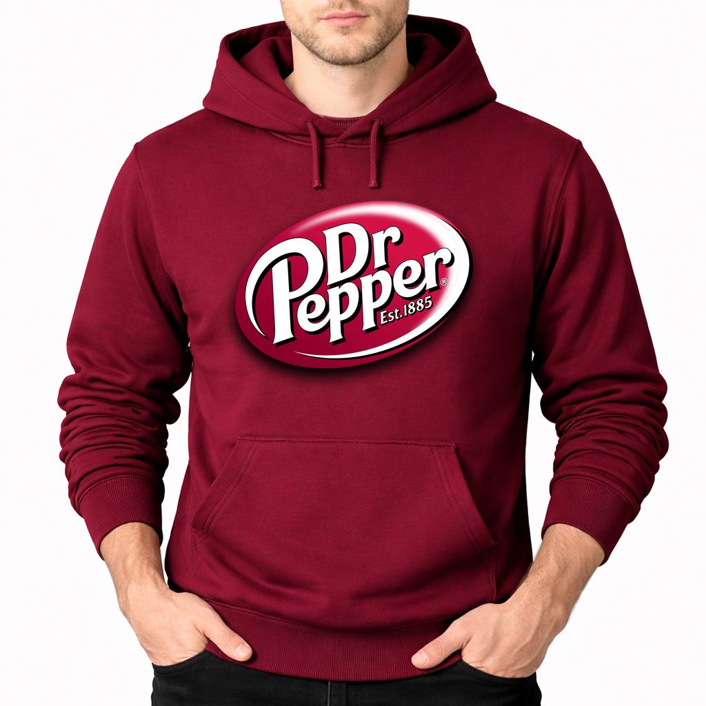 Men's Dr Pepper Pullover Hoodie - Burgundy