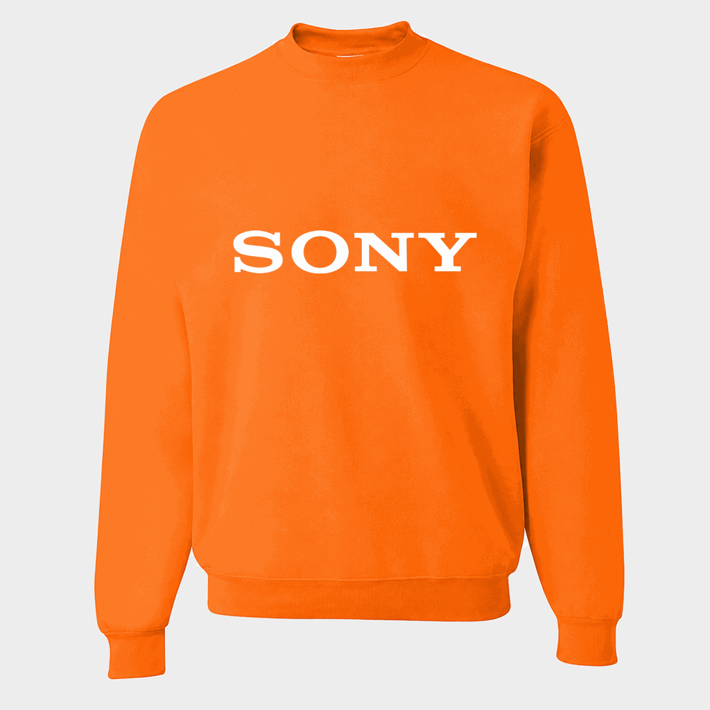 Men's Sony White Logo Crewneck Sweatshirt - Orange