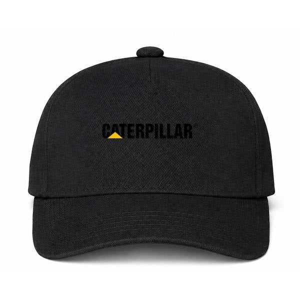 Caterpillar Black Logo Black Dad Baseball Cap Hat
